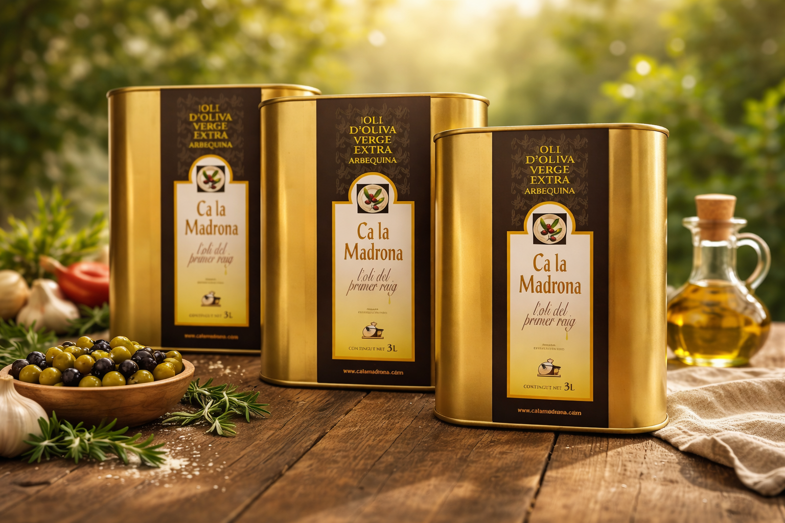 Aceite de Oliva Virgen Extra Arbequina – Ca la Madrona | Producción Controlada · Prensado en Frío